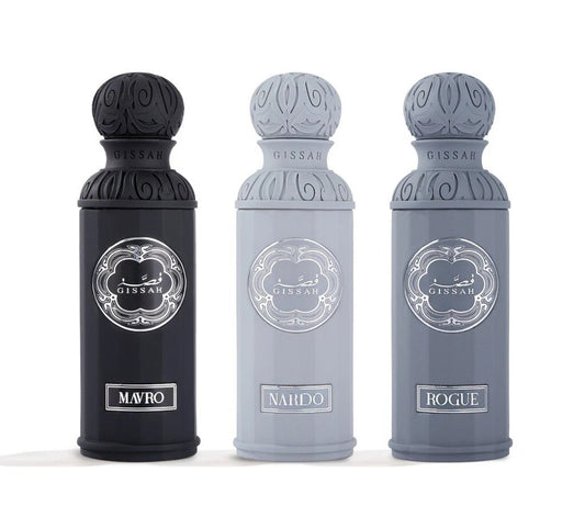 Graphite Set by Gissah Fragrances 3x 50ml Sprays - Newest Release